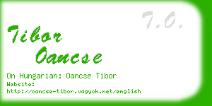 tibor oancse business card